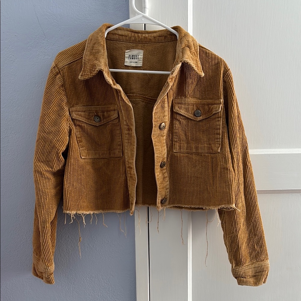 Tan Corduroy Cropped Jacket